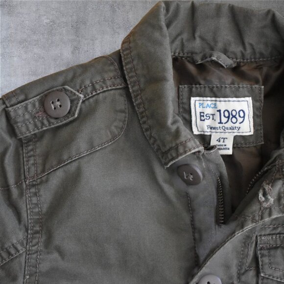 1989 Place Khaki Green Utility Jacket 4T - Picture 3 of 9